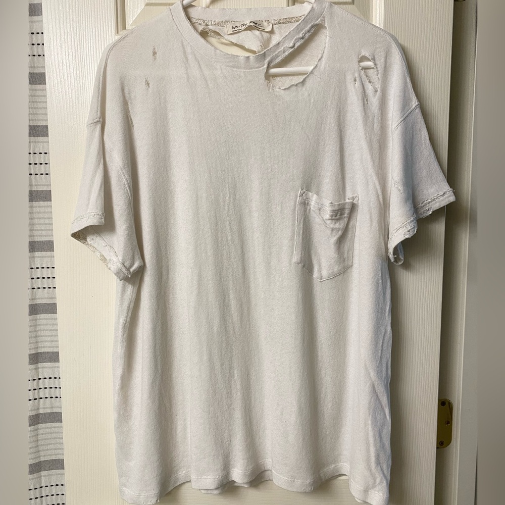 Free People We The Free Oversized Distressed T-Shirt  Size  Extra Small